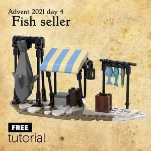 ZITIANYOUBUILD Custom MOC-96254 Medieval Fish Seller 107 Parts Kids Gift for Christmas