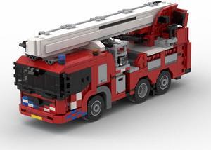 ZITIANYOUBUILD MOC-55291 Fire Truck Aerial Platform with Elevator and Cabin 864 Parts