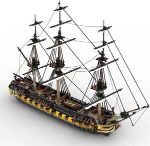 ZITIANYOUBUILD MOC-123262 44-gun Frigate Full Rigged Ship with 3 Masts and Interior 6029 Parts