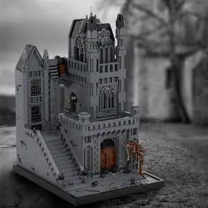 ZITIANYOUBUILD MOC-155744 Modular Street Gothic Architecture with Interior from Game 6596 Parts