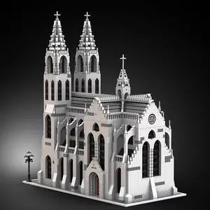 ZITIANYOUBUILD MOC-148170 Medieval Gothic Cathedral with Interior Modular Building 3997 Parts