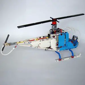 ZITIANYOUBUILD C4075 Helicopter with Spinning Rotors, Six-cylinder Fake Engine 768 Parts