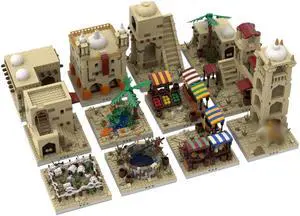 ZITIANYOUBUILD C4608 Village with Water Well, Oasis, Houses, Towers and Market 3957 Parts
