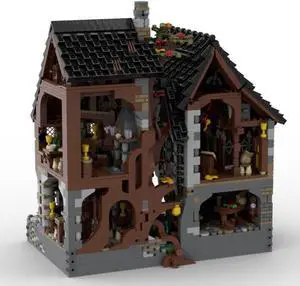 ZITIANYOUBUILD MOC-156159 Modular Building: Pub, House and Tree with Interior 4632 Parts