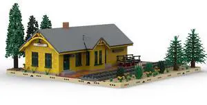 ZITIANYOUBUILD Custom MOC-92977 1:40 Scale Union Pacific Shelton Depot (3985 Parts) Toys Gift