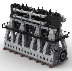 ZITIANYOUBUILD Custom MOC-157380 RMS Reciprocating Triple Expansion Steam Engine (6584PCS)