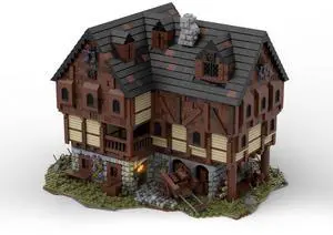 ZITIANYOUBUILD Custom MOC-49721 Medieval House #3 (Tavern) Modular Building 5098 Parts