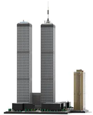 ZITIANYOUBUILD Custom MOC-177998 World Trade Center Complex 1:800 Scale Architecture 7121 Parts