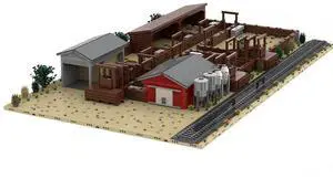 ZITIANYOUBUILD Custom MOC-131286 Railroad Stock Yard Mini Railway Scene Model 9175PCS Toys Gift