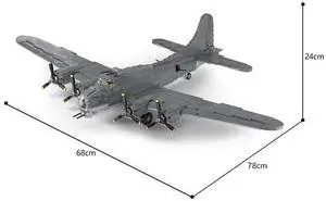 ZITIANYOUBUILD Custom B-17G - WWII Heavy Bomber with Detailed Interior and Rudder 3074 Parts