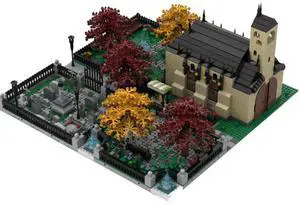 ZITIANYOUBUILD Custom MOC-36498 Modular Church With Cemetery (5731Pcs) Toys Gift for Christmas