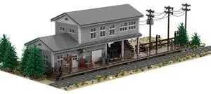 ZITIANYOUBUILD Custom MOC-72906 Large Train Station Modular Building with Interior 6032 Parts