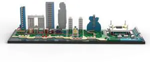ZITIANYOUBUILD Custom MOC-166957 1/2000 Scale Miami Skyline Building Blocks Set (1337PCS)