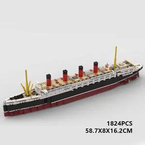 ZITIANYOUBUILD Custom Moc-58644 Rms Lusitania Ocean Liner Steamship 1:400 Scale 1824 Parts