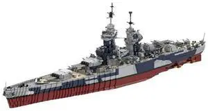 ZITIANYOUBUILD Custom MOC-163300 French Battleship Richelieu Ship 1:200 Scale 10803 Parts