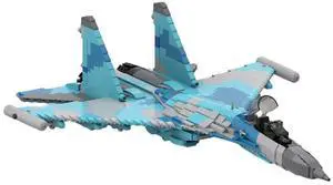 ZITIANYOUBUILD Custom MOC-156330 Su-35 Military Fighter Jet Model Assembly Toy(Blue Camo/1682PCS)