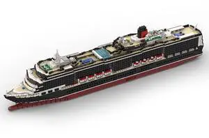 ZITIANYOUBUILD Custom Moc-113635  The Beautiful Panamax Cruise Ship (5196 Parts) Scale:  1:375