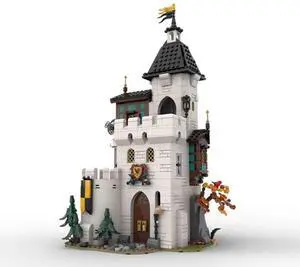 ZITIANYOUBUILD Custom MOC-189672 Medieval White tower Assembly Toy Building Blocks Set 1213PCS