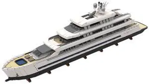 ZITIANYOUBUILD Custom MOC-164155 Large Luxury Yacht - WHITE Version with 4 Decks 16189 Parts