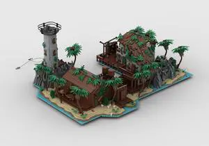 ZITIANYOUBUILD Custom MOC-175455 Pirate Island Bay with Harbour, Tavern, Prison 9888 Parts