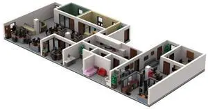 ZITIANYOUBUILD Custom MOC-141391+MOC-140436 Office Building Scene Model(2078PCS) Toys Gift