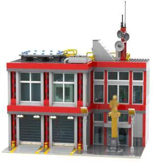 ZITIANYOUBUILD Custom MOC-91959 Fire Station Street View Model(2683PCS) Toys Gift for Christmas