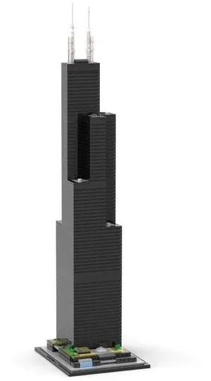 ZITIANYOUBUILD Custom MOC-127024 Willis Tower (Sears Tower) 1:800 Scale Building (2845PCS)
