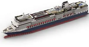 ZITIANYOUBUILD Custom MOC-64406&MOC-175052 1/400 Scale MS Koningsdam Large Steamship3622Pcs