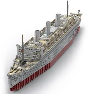 ZITIANYOUBUILD Custom MOC-99057 Queen Mary Troopship Super Cruise Shaped Fit for 10294 4746pcs