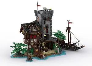 ZITIANYOUBUILD Custom Moc-163589 Old Pirate Fortress Crimson Outpost on Island 3813 Parts