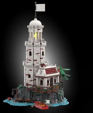 ZITIANYOUBUILD Custom MOC-194172 Royal Lighthouse with Ship for Pirates Series 2575 Parts