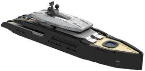 ZITIANYOUBUILD Custom MOC-164800 Medium Yacht Model(2977PCS/Black) Toys Gift for Christmas