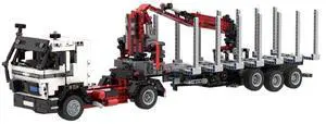 ZITIANYOUBUILD Custom MOC-105359+MOC-92474 NG-1632 & Logging Trailer with Crane Truck 2036 PCS