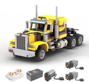 ZITIANYOUBUILD Custom MOC-138226 Semi-trailer Truck(1542PCS/Dynamic Version/Yellow & Black)