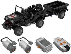 ZITIANYOUBUILD Custom MOC-44696 Dynamic Military Off-road Vehicles Trailer (1615pcs) Toys Gift