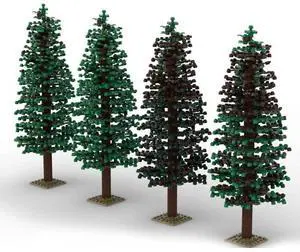 ZITIANYOUBUILD Custom MOC-102276 White Pine Tree Set Trains Sand Table Scene (1344 Parts)