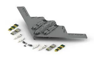 ZITIANYOUBUILD Custom MOC-166363 B-2 Spirit Stealth Bomber With Weapons Bag 1913 Parts