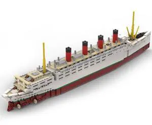 ZITIANYOUBUILD Custom MOC-59185 1/400 Scale RMS Mauretania Large Steamship 1871 Parts