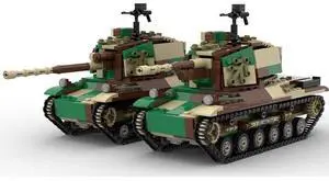ZITIANYOUBUILD Custom MOC-57728 1/30 Type 3 Chi-Nu Japanese Medium Tank 551 Parts Toys Gift