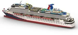 ZITIANYOUBUILD Custom MOC-67085 & MOC-174910 Carnival Dream Cruise Ship 1:400 scale 3631 Parts