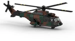 ZITIANYOUBUILD Custom MOC-167061 AS 532 European Helicopter Military Blocks Set (1051 Parts)