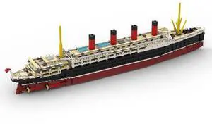 ZITIANYOUBUILD Custom MOC-175850 RMS Lusitania Steamship 1:400 Scale 1863 Parts 23.5 Long