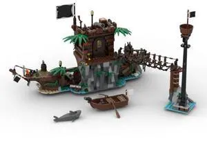 ZITIANYOUBUILD Custom MOC-141945 Medieval Pirate Bay Theme Model (895 Parts) Toys Gift