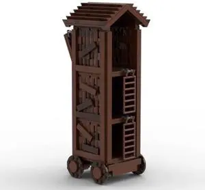 ZITIANYOUBUILD Custom MOC-92694 Medieval Pirate Medieval Assault Tower Model (597 Parts)