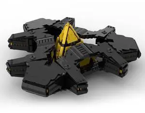 ZITIANYOUBUILD Custom MOC-128542 Goauld Hatak Sci-fi Battleship Model 1924 Parts Toys Gift