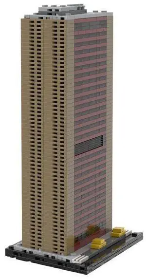 ZITIANYOUBUILD Custom MOC-124170 1/1000 WTC 7 (1987-2001) Large Building Model 793 Parts