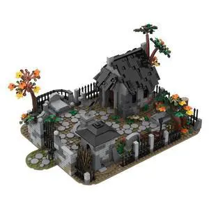 ZITIANYOUBUILD Custom MOC-82593 Medieval Graveyard Shop Shaped Small Particle 1194 Parts