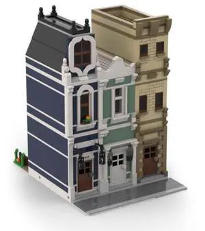ZITIANYOUBUILD Custom MOC-77688+MOC78212+MOC-78681 Street House Cluster Model (1621 Parts)