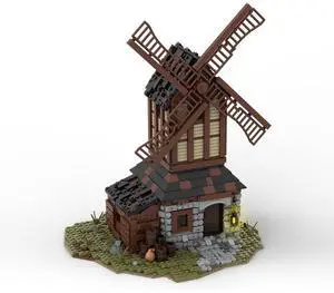 ZITIANYOUBUILD Custom MOC-76464 Medieval Mill Module of Large Village Theme Blocks (1680 Parts)