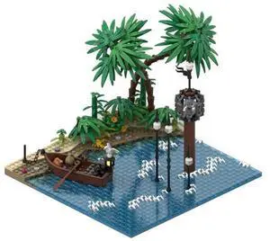 ZITIANYOUBUILD Custom MOC-116559 Beach with Pillory 743+ Parts Toys Gift for Christmas